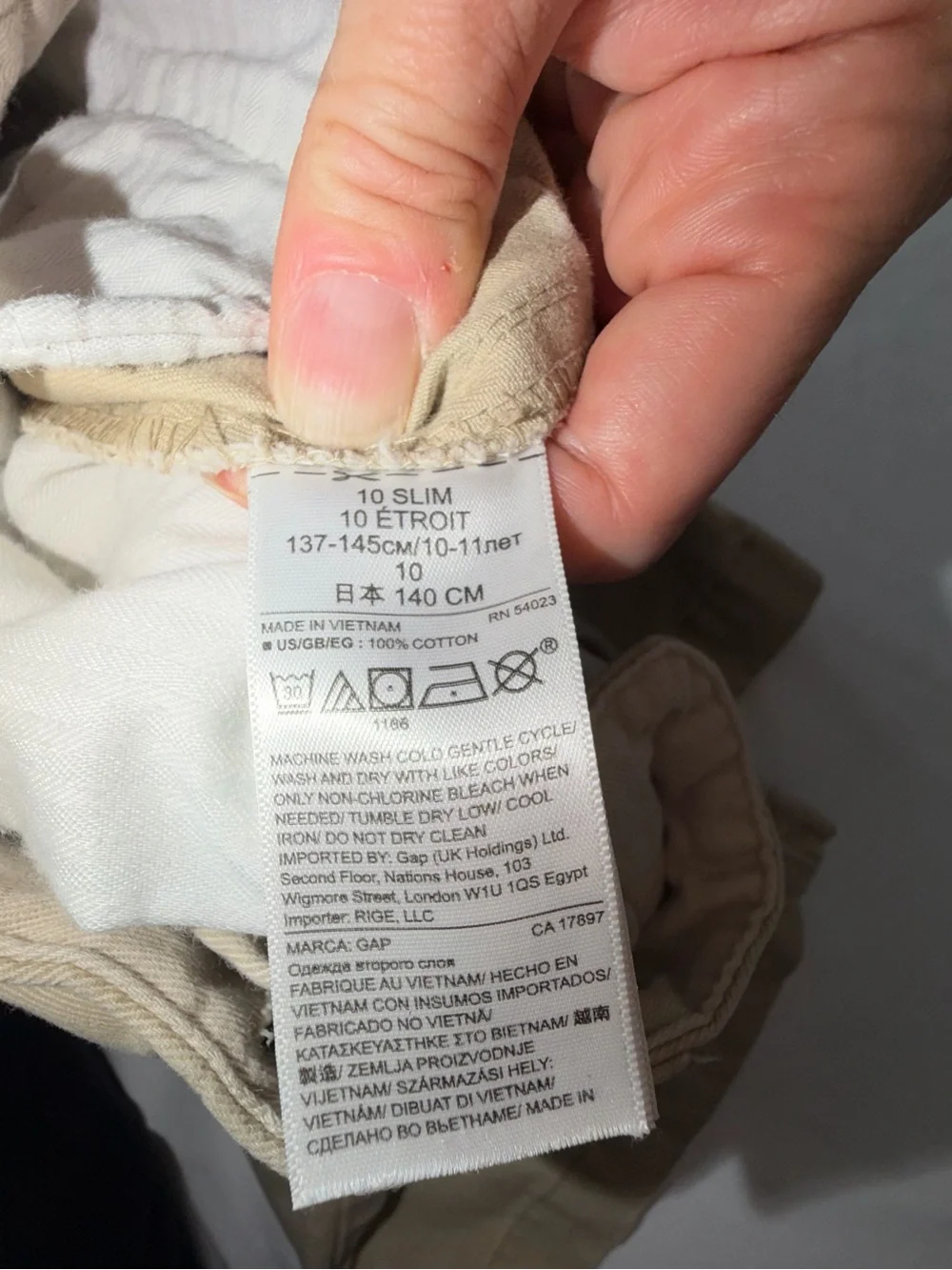 GAP Boys Khaki/Tan 10 Slim Chino Cotton Shorts 0013